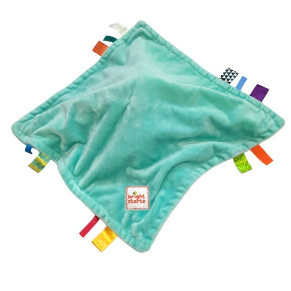 Bright Starts Taggies Ribbon Tags Lion Security Blanket Lovey 14" X 14" - Picture 4 of 5